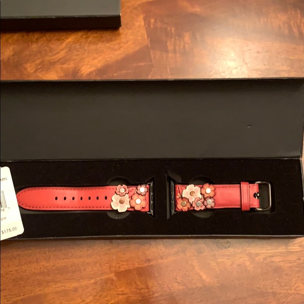 Coach tea rose Apple Watch band red 38/40